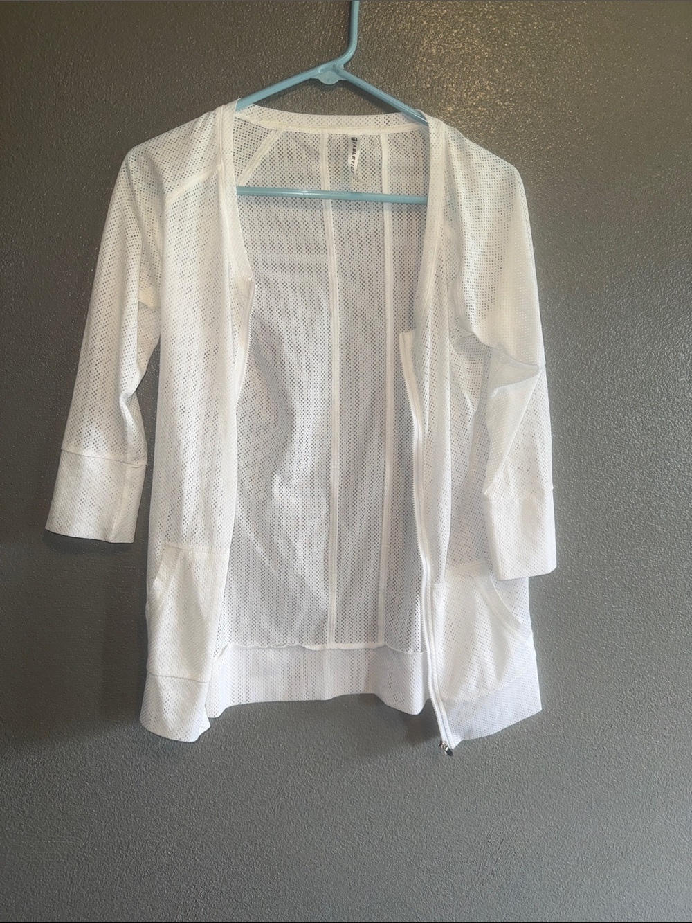 Fabletics White Mesh Zip Jacket